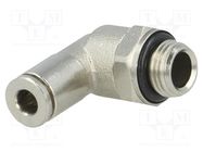 Push-in fitting; angled 90°; -0.95÷16bar; nickel plated brass 