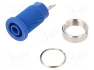 Connector: 4mm banana; socket; 24A; blue; nickel plated; 33mm SCHÜTZINGER