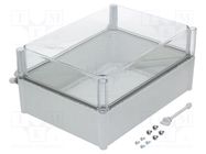 Enclosure: multipurpose; X: 278mm; Y: 378mm; Z: 180mm; with hinges FIBOX