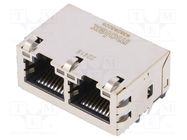 Socket; RJ45; MXMag; PIN: 8; shielded,double,with LED; gold-plated MOLEX