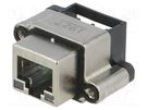 Socket; RJ45; with LED; IP67; for panel mounting; THT; angled 90° Amphenol Communications Solutions