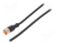 Connection lead; M12; PIN: 4; straight; 2m; plug; 250VAC; 4A; 1200 LUTRONIC