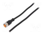 Cable: for sensors/automation; M12; PIN: 4; straight; 5m; plug; 4A LUTRONIC