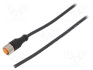 Connection lead; M12; PIN: 4; straight; 2m; plug; 250VAC; 4A; IP67 LUTRONIC