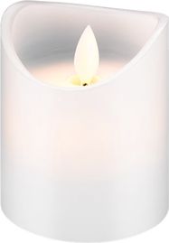 LED Real Wax Candle, White, 7.5 x 10 cm - beautiful and safe lighting solution for many areas including homes and loggias, offices or schools