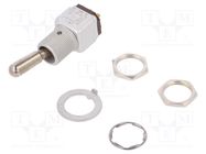 Switch: toggle; Pos: 2; DPDT; ON-ON; 5A/125VAC; 5A/30VDC; TW HONEYWELL