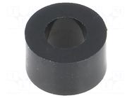 Spacer sleeve; cylindrical; polyamide; L: 6mm; Øout: 10mm; black DREMEC