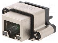 Connector: RJ45; socket; with LED; IP67; for panel mounting; THT AMPHENOL COMMUNICATIONS SOLUTIONS