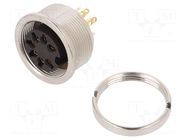 Connector: M16; socket; female; PIN: 7; 5A; 60V; soldering; straight LUMBERG