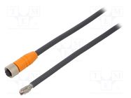 Connection lead; M12; PIN: 8; straight; 2m; plug; 4A; -25÷80°C; PUR OMRON