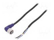 Cable: for sensors/automation; M12; PIN: 4; angled; 5m; plug; 0.8A OMRON