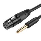 Ugreen audio cable XLR microphone cable (female) - 6.35 mm jack (male) 2 m black (20719 AV131), Ugreen
