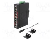 Switch Ethernet; unmanaged; Number of ports: 8; 12÷48VDC; RJ45 ANTAIRA