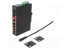 Switch Ethernet; unmanaged; Number of ports: 7; 12÷48VDC; RJ45; 6W ANTAIRA