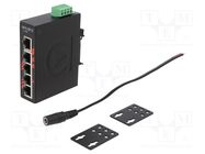 Switch Ethernet; unmanaged; Number of ports: 5; 12÷48VDC; RJ45 ANTAIRA