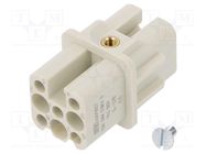 Connector: HDC; contact insert; female; S-D8; PIN: 8; size 3A; 10A 