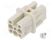 Connector: HDC; contact insert; female; GWconnect; PIN: 8; 50V; 10A MOLEX