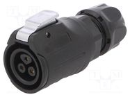 Plug; Connector: circular; MRD; PIN: 3; gold flash; 10A; soldering Amphenol Communications Solutions