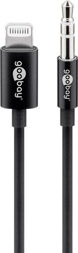 Apple Lightning Audio Connection Cable (3.5 mm), 1 m, black, 1 m - for connecting an iPhone/iPad with an audio device via 3.5 mm jack connector