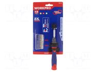 Phillips,slot,Torx®; 1/4"; 6.3mm; Screwdriver: universal-set Workpro