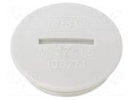 Stopper; M32; 1.5; polystyrene; light grey; 8mm OBO BETTERMANN