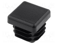 Stopper; for profiles; Body: black; H: 16.5mm; LDPE; L: 20mm FIX&FASTEN