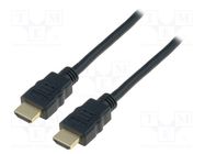 Cable; HDMI 2.0; HDMI plug,both sides; PVC; 1m; black; 30AWG DIGITUS