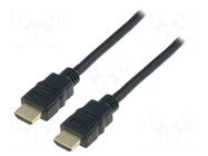 Cable; HDMI plug,both sides; PVC; 1m; black; HDMI 2.0; 30AWG DIGITUS