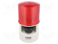 Signaller: lighting-sound; 24VDC; LED; red; IP54; Ø119x215mm; 105dB QLIGHT