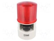 Signaller: lighting-sound; 24VDC; LED; red; IP54; Ø119x215mm; 105dB QLIGHT