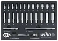 SOCKET SET, 3/8IN DRIVE, FOAM TRAY, 24PC