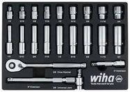 SOCKET SET, 3/8IN DRIVE, FOAM TRAY, 22PC