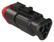 PLUG HOUSING, 3POS, THERMOPLASTIC, BLK