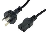 POWER CORD, IEC60320C-13, 2.5M, 10A, BLACK