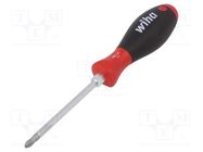 Screwdriver; Pozidriv®; assisted with a key; PZ2; SoftFinish® WIHA