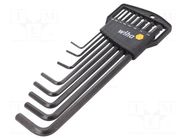 Wrench-set; inch,hex key,spherical; Chrom-vanadium steel; 8pcs. WIHA