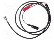 Test lead; BNC plug,crocodile clip x2; Len: 0.6m; red and black MUELLER ELECTRIC