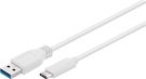 USB-C™ to USB A 3.0 Cable, White, 1 m - USB 3.0 male (type A) > USB-C™ male