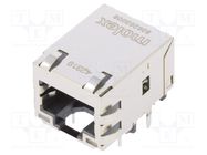 Socket; RJ45; MXMag; PIN: 8; shielded,with LED; gold-plated; THT MOLEX