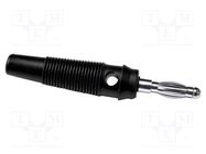 Connector: 4mm banana; plug; 24A; 30VAC; 60VDC; black; 60mm; screw MUELLER ELECTRIC