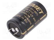 Capacitor: electrolytic; SNAP-IN; 470uF; 400VDC; Ø30x50mm; ±20% KEMET