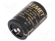 Capacitor: electrolytic; SNAP-IN; 680uF; 400VDC; Ø35x50mm; ±20% KEMET