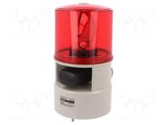 Signaller: lighting-sound; 24VDC; siren,rotating light; red; IP54 QLIGHT