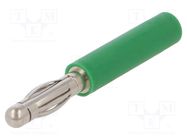 Connector: 4mm banana; adapter; 10A; 70VDC; green; non-insulated SCHÜTZINGER