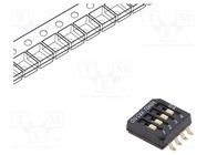 Switch: DIP-SWITCH; Poles number: 4; OFF-ON; 0.025A/24VDC; Pos: 2 C&K