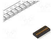 Switch: DIP-SWITCH; Poles number: 10; OFF-ON; 0.025A/24VDC; Pos: 2 C&K