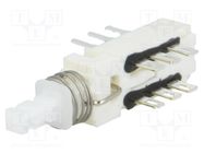 Switch: push-button; Pos: 2; DPDT; 0.5A/125VAC; 0.5A/30VDC; ON-ON C&K
