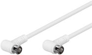 Angled SAT Antenna Cable (80 dB), Double Shielded, 1.5 m, white - F plug (quick) 90° > F plug (quick) 90° (fully shielded)