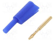 Plug; 2mm banana; 10A; 30VAC; 60VDC; blue; Connection: soldered CLIFF