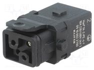 Connector: HDC; contact insert; female; Han® 1A; PIN: 3; 2+PE HARTING